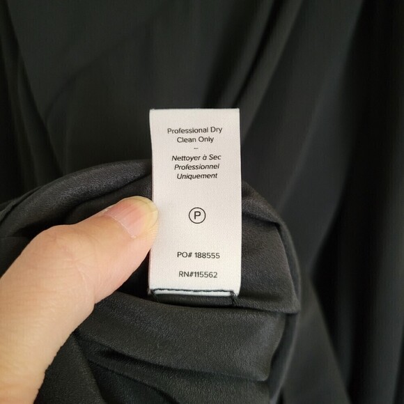 Cinq a Sept Black Cecil Knotted Crepe Flare Long Sleeve Mini Dress Size 2 - Picture 14 of 16